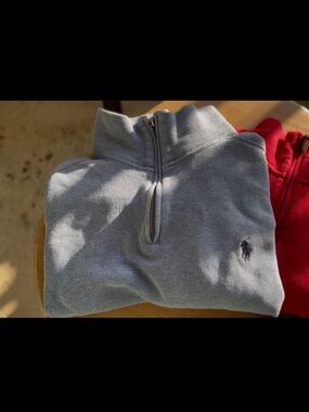 Polo by Ralph Lauren Light Blue Quarter-Zip Sweater with Navy Pony